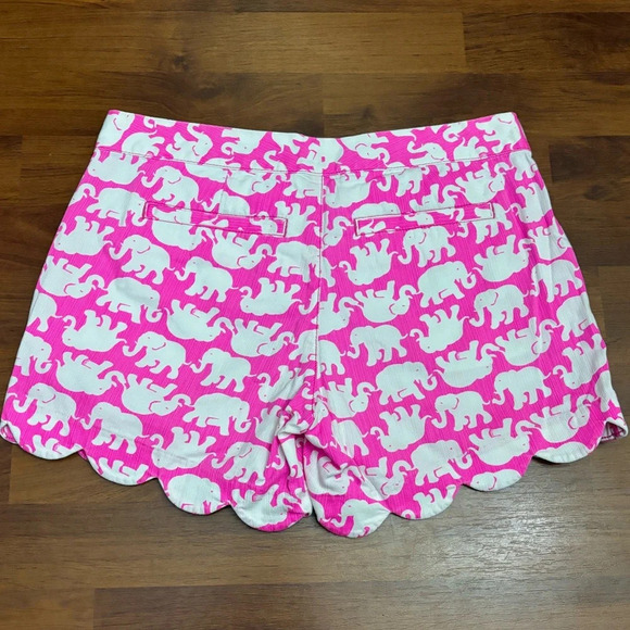 Lilly Pulitzer Buttercup Shorts Tusk in the Sun Pink Elephant Scalloped Size 0 - Picture 14 of 15